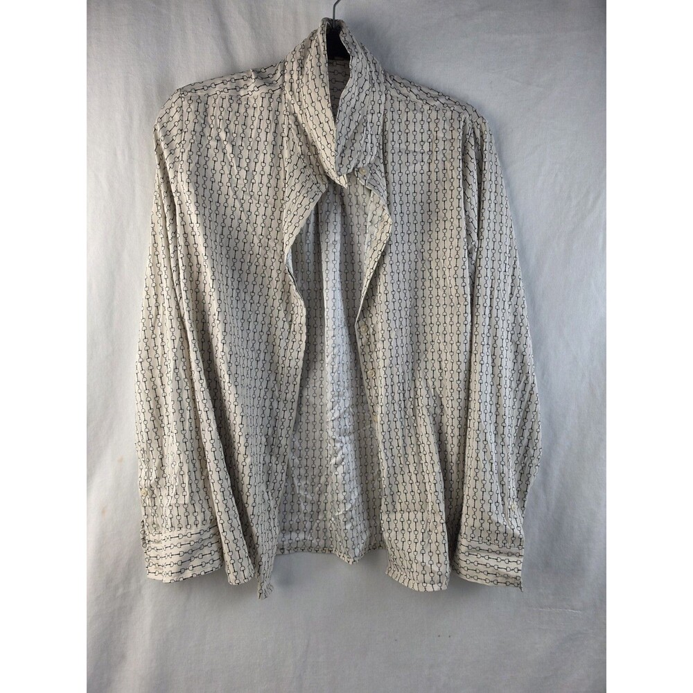 Relaxed Portofino Horsebit / Equestrian Print Long Sleeve Button-Up Shirt
